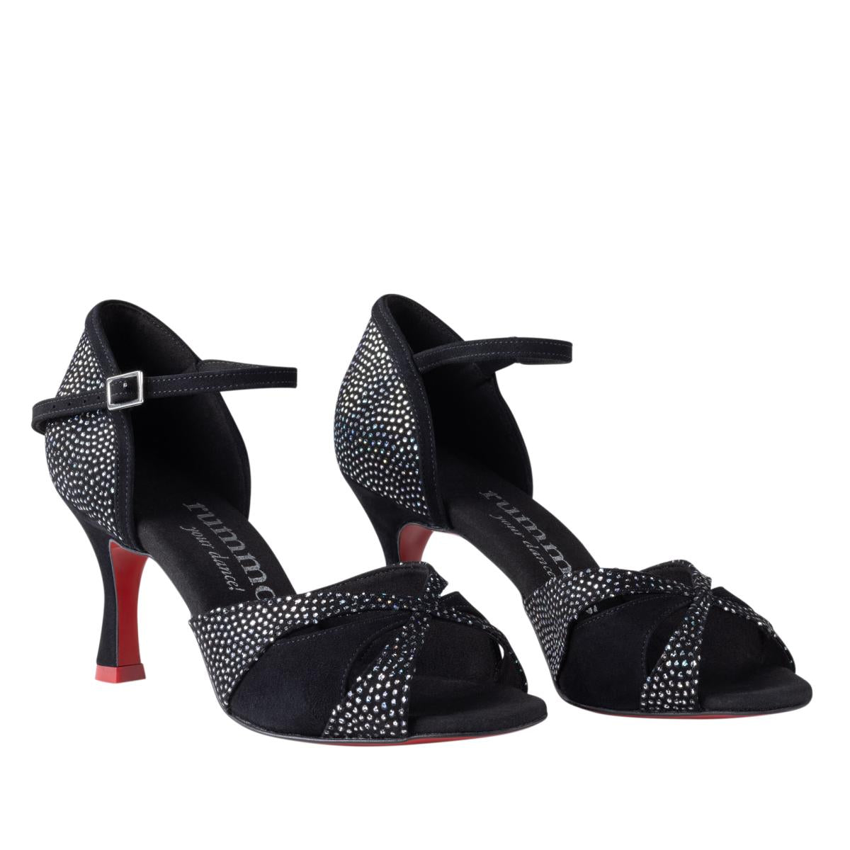 Rummos Damen Tanzschuhe Elite Paloma 231/024 - Material: Nubuck/Textil - Farbe: Schwarz - Weite: Normal - Absatz: 60R Flare - Größe: EUR 33,5