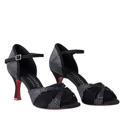 Rummos Damen Tanzschuhe Elite Paloma 231/024 - Material: Nubuck/Textil - Farbe: Schwarz - Weite: Normal - Absatz: 60R Flare - Größe: EUR 41