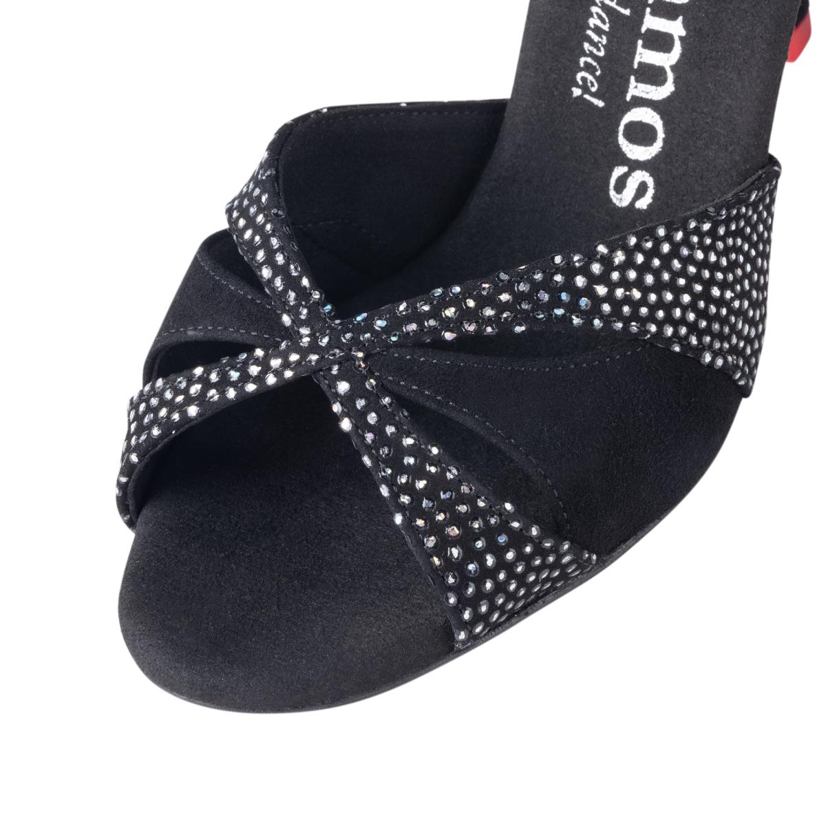 Rummos Damen Tanzschuhe Elite Paloma 231/024 - Material: Nubuck/Textil - Farbe: Schwarz - Weite: Normal - Absatz: 60R Flare - Größe: EUR 34,5