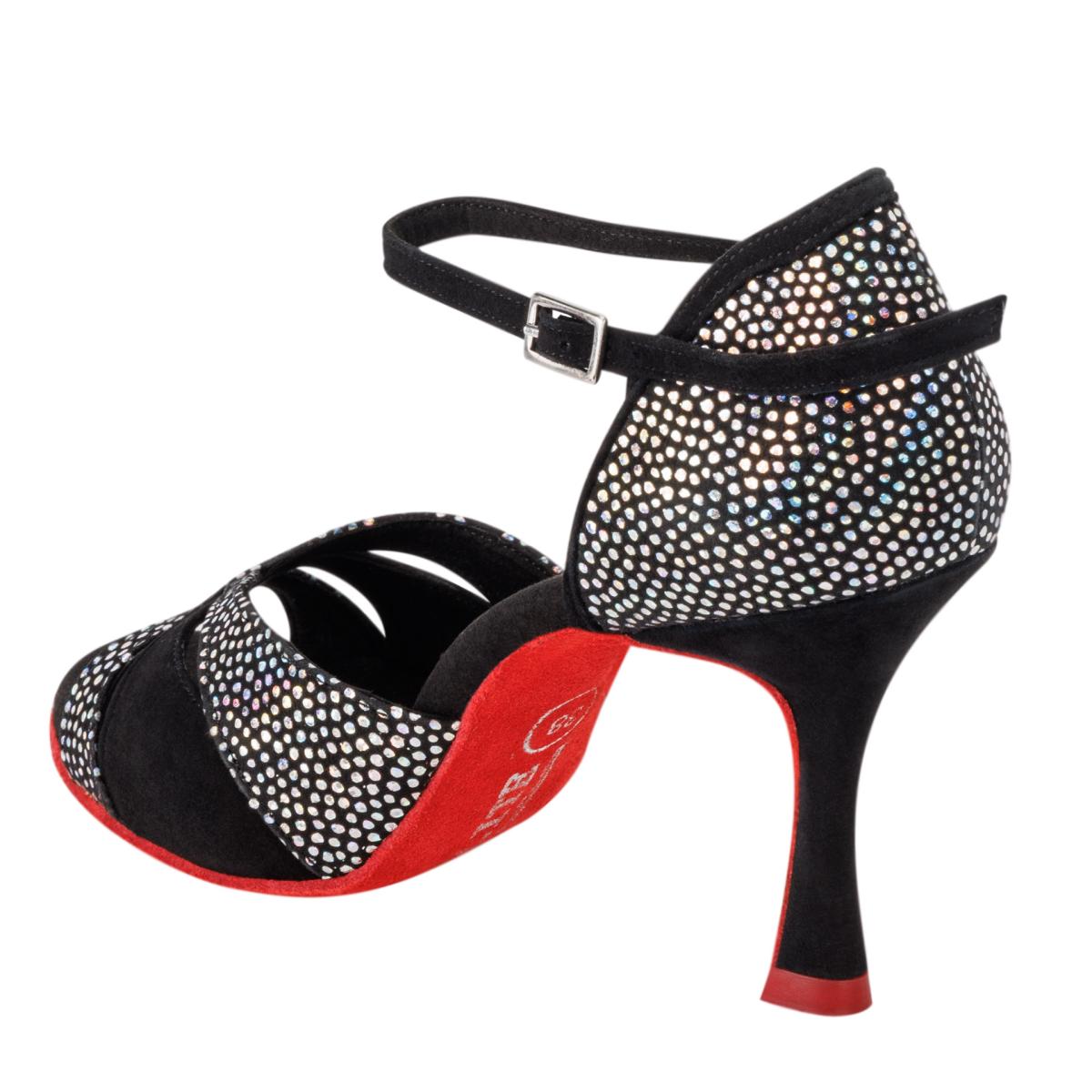 Rummos Damen Tanzschuhe Elite Paloma 231/024 - Obermaterial: Nubuck/Textil - Farbe: Schwarz - Weite: Normal - Absatz: 70R Flare - Größe: EUR 34,5
