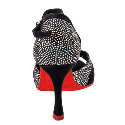 Rummos Damen Tanzschuhe Elite Paloma 231/024 - Obermaterial: Nubuck/Textil - Farbe: Schwarz - Weite: Normal - Absatz: 70R Flare - Größe: EUR 41