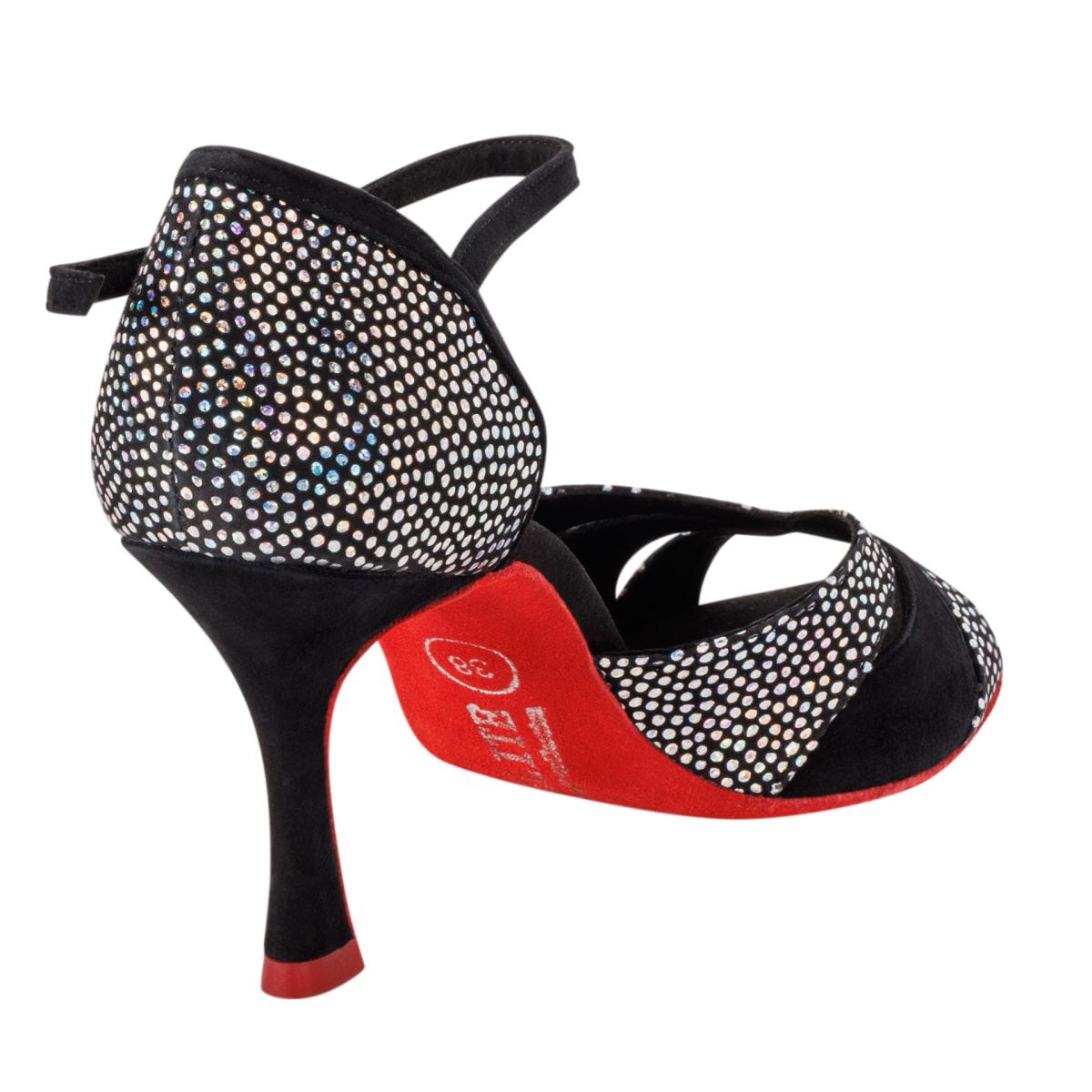 Rummos Damen Tanzschuhe Elite Paloma 231/024 - Obermaterial: Nubuck/Textil - Farbe: Schwarz - Weite: Normal - Absatz: 70R Flare - Größe: EUR 35