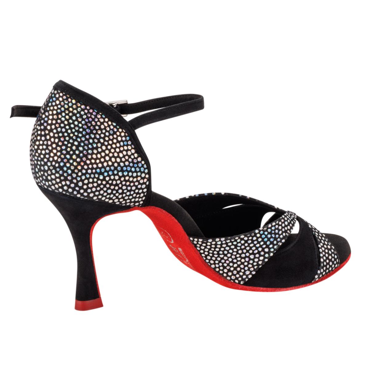 Rummos Damen Tanzschuhe Elite Paloma 231/024 - Obermaterial: Nubuck/Textil - Farbe: Schwarz - Weite: Normal - Absatz: 70R Flare - Größe: EUR 42