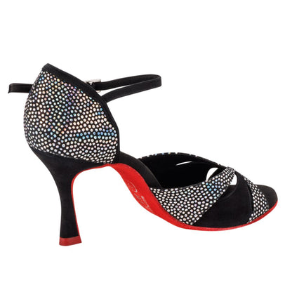 Rummos Damen Tanzschuhe Elite Paloma 231/024 - Obermaterial: Nubuck/Textil - Farbe: Schwarz - Weite: Normal - Absatz: 70R Flare - Größe: EUR 42