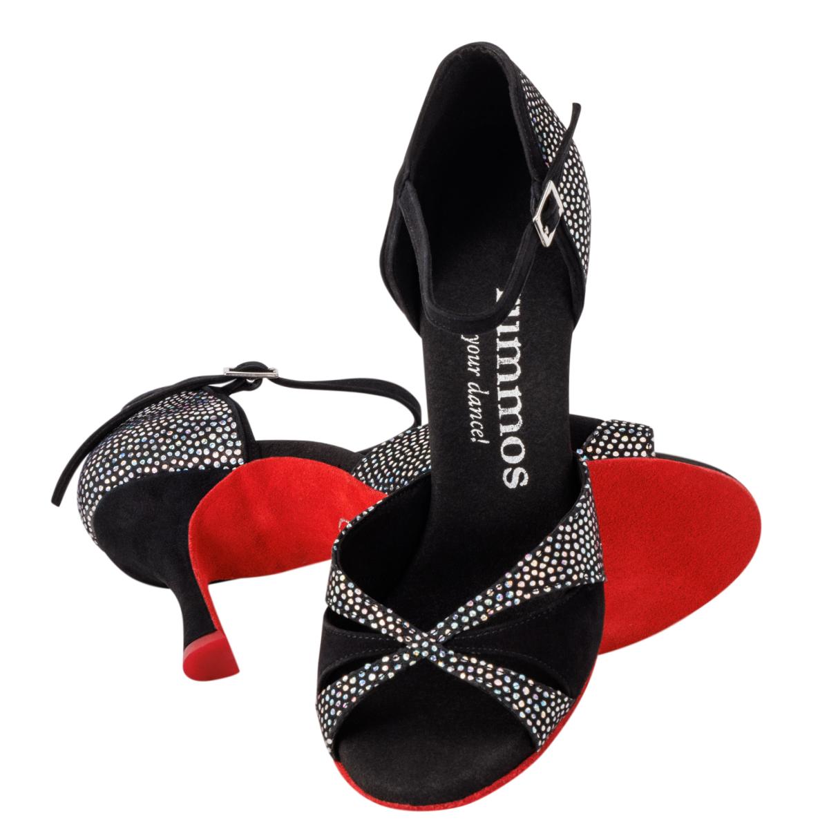 Rummos Damen Tanzschuhe Elite Paloma 231/024 - Obermaterial: Nubuck/Textil - Farbe: Schwarz - Weite: Normal - Absatz: 70R Flare - Größe: EUR 33,5