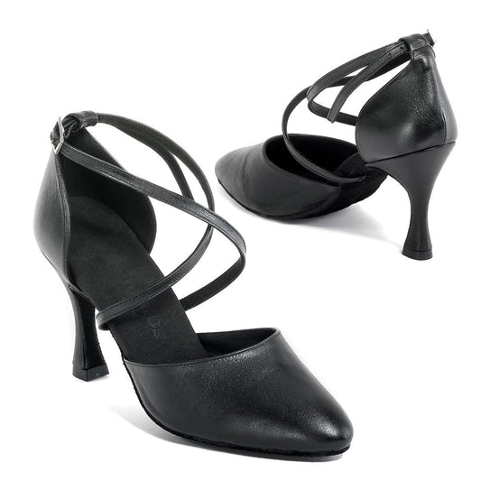 Rummos Damen Tanzschuhe R329 001 - Obermaterial: Leder - Farbe: Schwarz - Weite: Normal - Absatz: 60R Flare - Größe: EUR 42