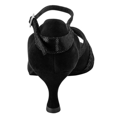 Rummos Damen Tanzschuhe R367 024-061 - Obermaterial: Leder - Farbe: Schwarz - Weite: Normal - Absatz: 50R Flare - Größe: EUR 40,5