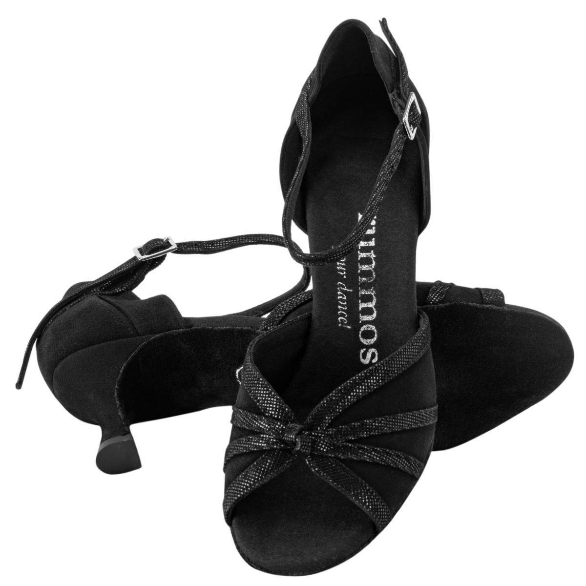 Rummos Damen Tanzschuhe R367 024-061 - Obermaterial: Leder - Farbe: Schwarz - Weite: Normal - Absatz: 50R Flare - Größe: EUR 33,5