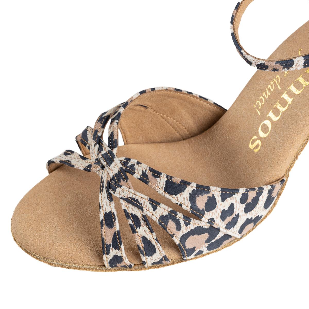 Rummos Damen Tanzschuhe R383 020 - M: Leder - C: Leopard - W: Medium (Normal) - H: 60R Flare - Si: EUR 40,5