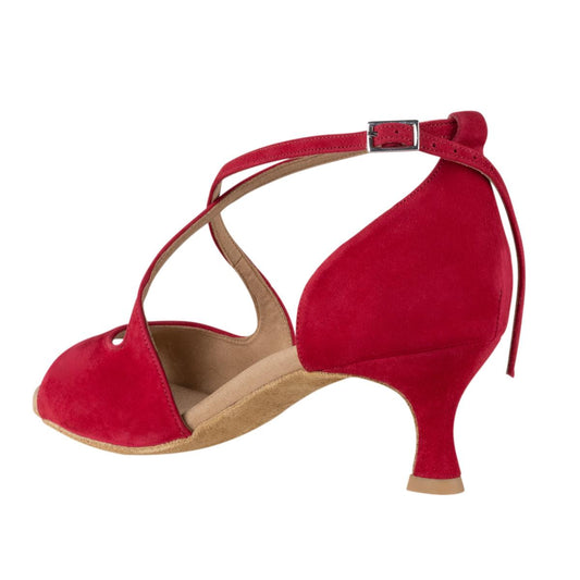 Rummos Damen Tanzschuhe R545 028 - Material: Nubuck - Farbe: Rot - Weite: Normal - Absatz: 50R Flare - Größe: EUR 42