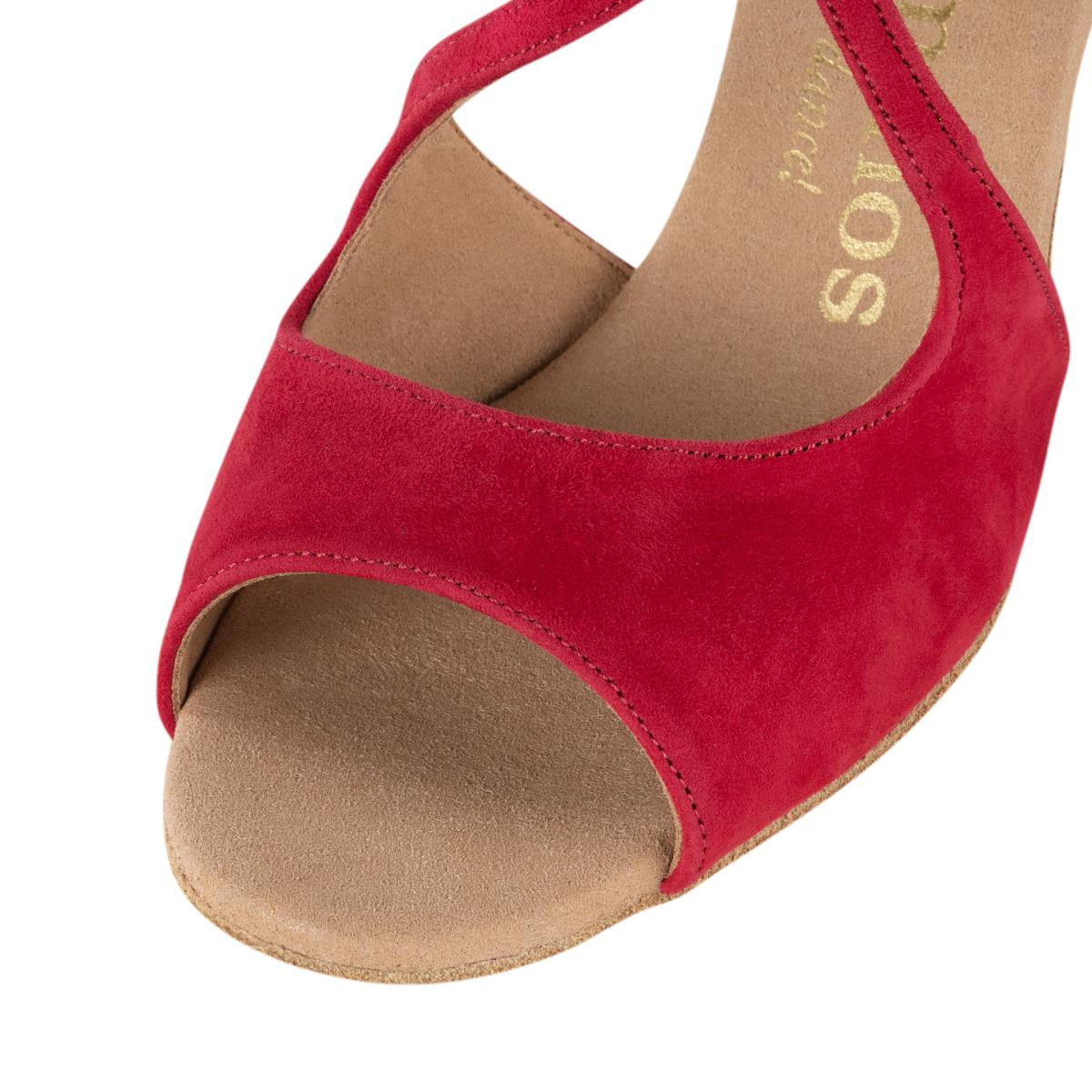 Rummos Damen Tanzschuhe R545 028 - Material: Nubuck - Farbe: Rot - Weite: Normal - Absatz: 50R Flare - Größe: EUR 34,5