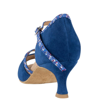 Rummos Damen Tanzschuhe R550 122-204 - Material: Nubuck/Leder - Farbe: Indico Blue - Weite: Normal - Absatz: 50R Flare - Größe: EUR 36