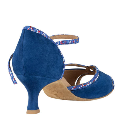 Rummos Damen Tanzschuhe R550 122-204 - Material: Nubuck/Leder - Farbe: Indico Blue - Weite: Normal - Absatz: 50R Flare - Größe: EUR 40,5