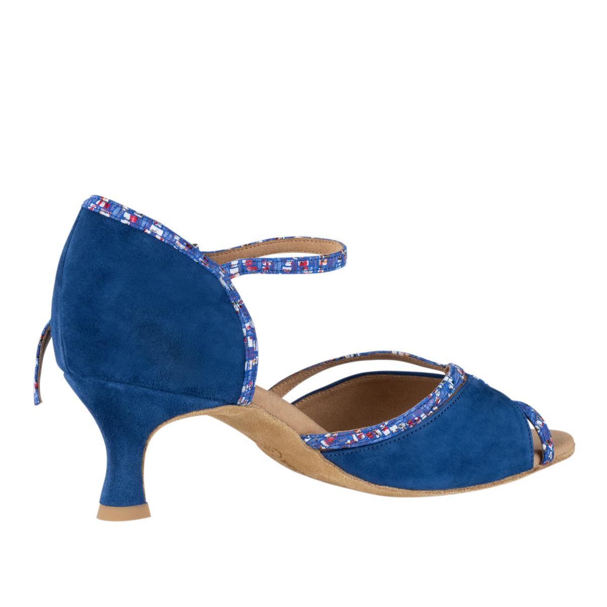 Rummos Damen Tanzschuhe R550 122-204 - Material: Nubuck/Leder - Farbe: Indico Blue - Weite: Normal - Absatz: 50R Flare - Größe: EUR 40,5