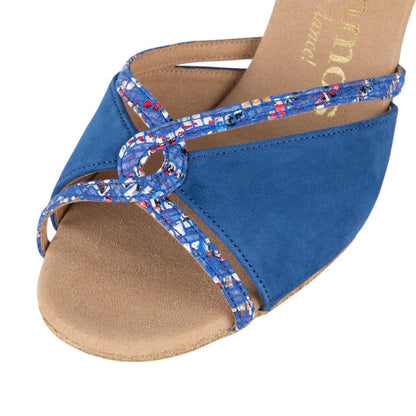 Rummos Damen Tanzschuhe R550 122-204 - Material: Nubuck/Leder - Farbe: Indico Blue - Weite: Normal - Absatz: 50R Flare - Größe: EUR 38,5