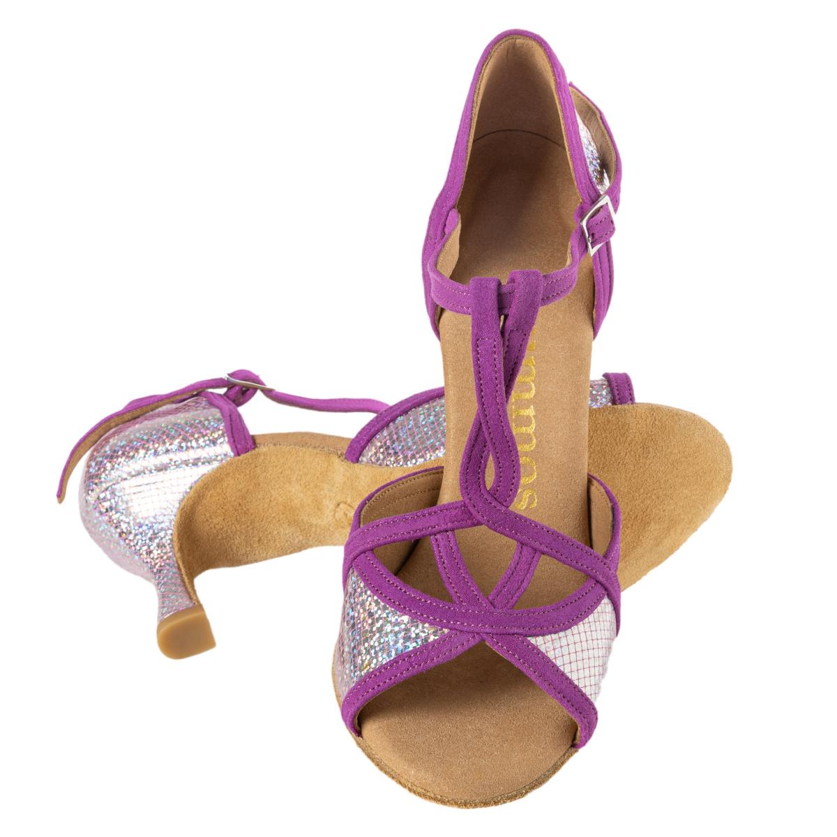 Rummos Damen Tanzschuhe Santigold 302-280 - M: Nubuck/Leder - C: Lilac/Mirror - W: Medium (Normal) - H: 60R Flare - Si: EUR 40
