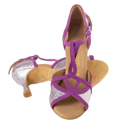 Rummos Damen Tanzschuhe Santigold 302-280 - M: Nubuck/Leder - C: Lilac/Mirror - W: Medium (Normal) - H: 60R Flare - Si: EUR 40