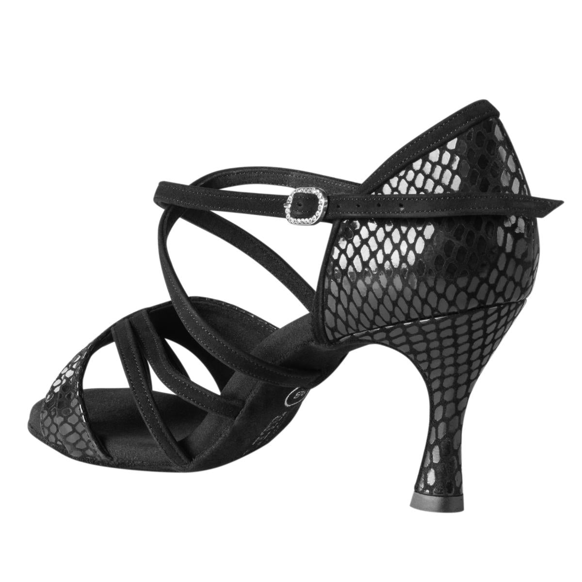 Rummos Damen Tanzschuhe Elite Athena 171/024 - Material: Nubuck/Leder - Farbe: Schwarz - Weite: Normal - Absatz: 60R Flare - Größe: EUR 42