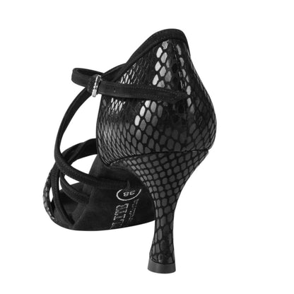 Rummos Damen Tanzschuhe Elite Athena 171/024 - Material: Nubuck/Leder - Farbe: Schwarz - Weite: Normal - Absatz: 60R Flare - Größe: EUR 37