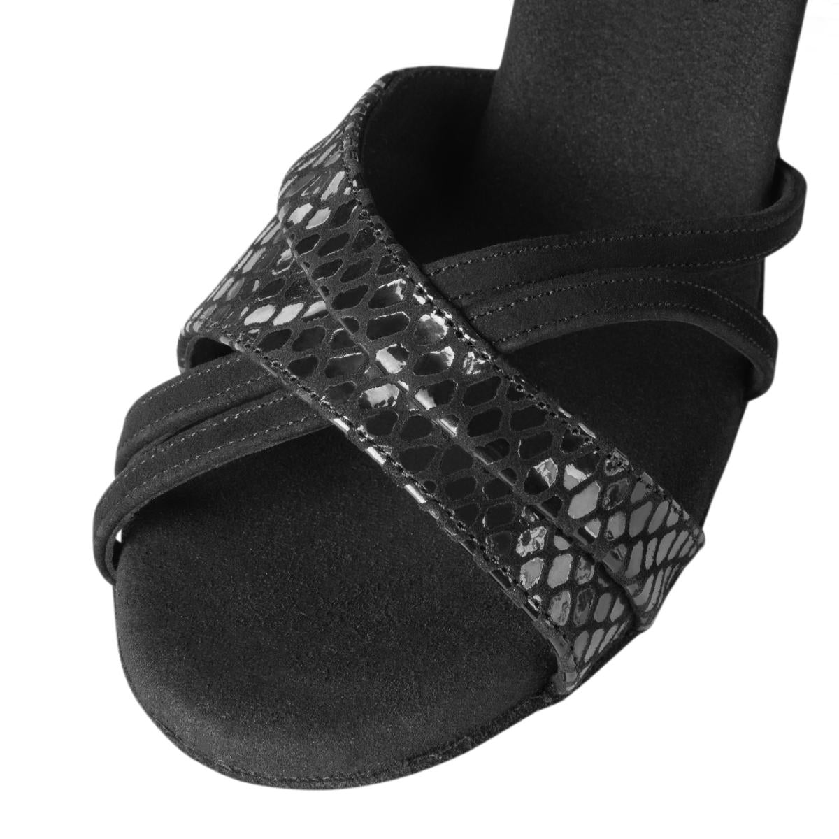 Rummos Damen Tanzschuhe Elite Athena 171/024 - Material: Nubuck/Leder - Farbe: Schwarz - Weite: Normal - Absatz: 60R Flare - Größe: EUR 35,5