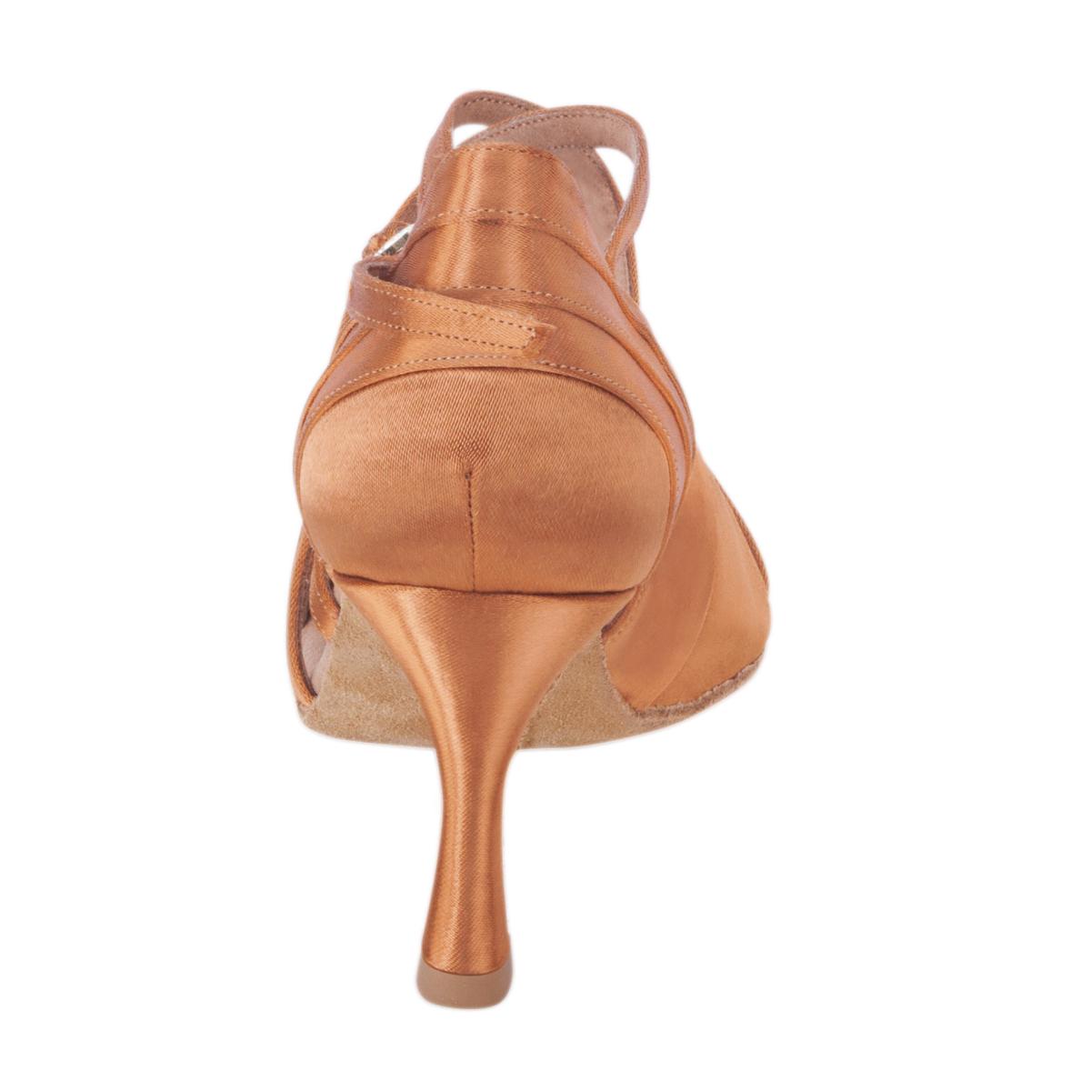 Rummos Damen Tanzschuhe Elite Athena 048 - Obermaterial: Satin - Farbe: Dark Tan - Weite: Normal - Absatz: 60R Flare - Größe: EUR 38