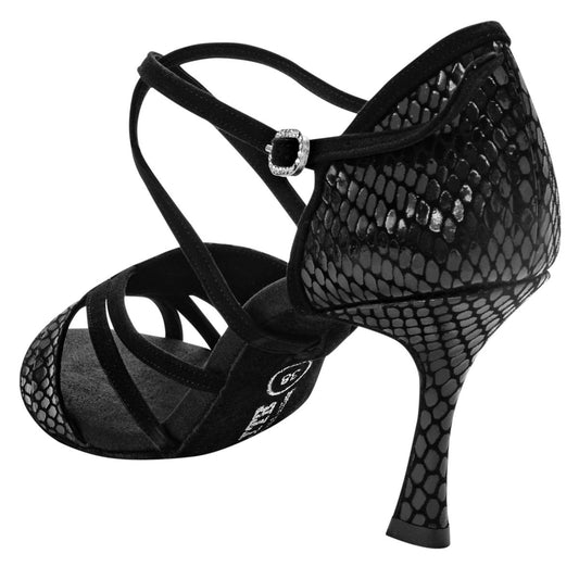 Rummos Damen Tanzschuhe Elite Athena 171/024 - Obermaterial: Nubuck/Leder - Farbe: Schwarz - Weite: Normal - Absatz: 70R Flare - Größe: EUR 42
