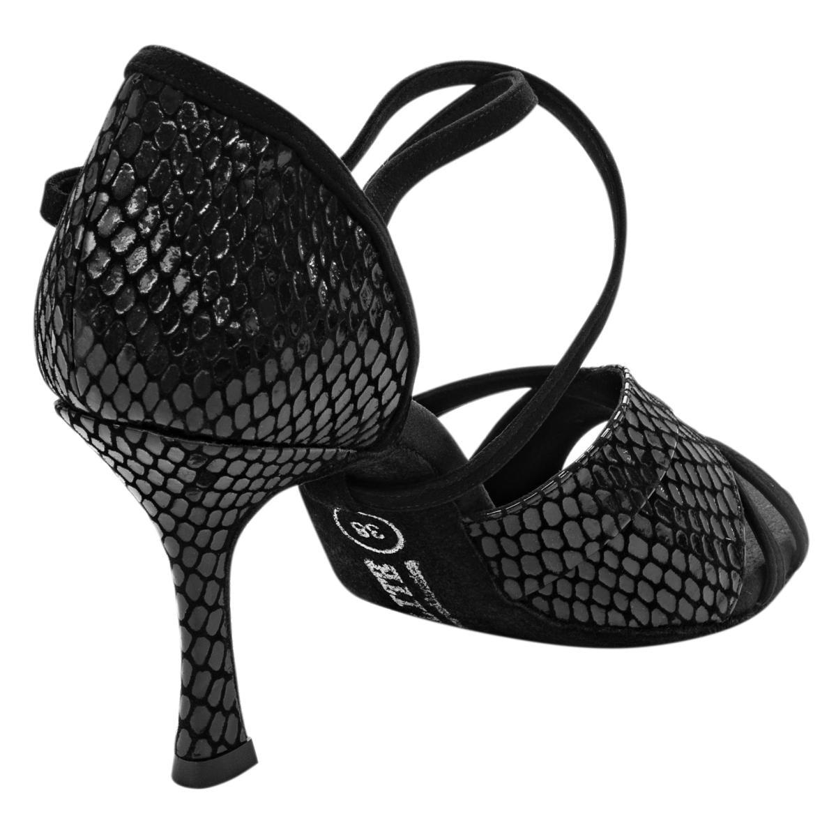 Rummos Damen Tanzschuhe Elite Athena 171/024 - Obermaterial: Nubuck/Leder - Farbe: Schwarz - Weite: Normal - Absatz: 70R Flare - Größe: EUR 40