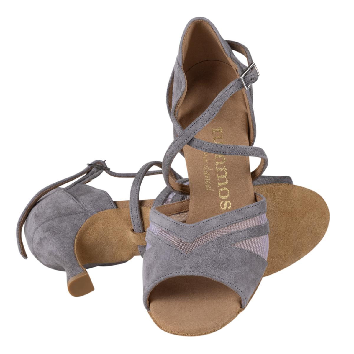 Rummos Damen Tanzschuhe Doris 240 - Material: Nubuck - Farbe: Grau - Weite: Normal - Absatz: 60R Flare - Größe: EUR 34