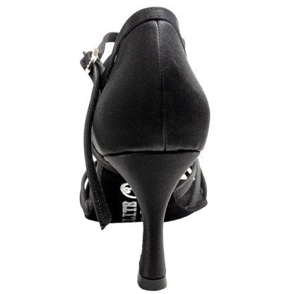 Rummos Damen Latein Tanzschuhe Elite Eris 041 - M: Satin - C: Schwarz - W: Medium (Normal) - H: 60R Flare - Si: EUR 37