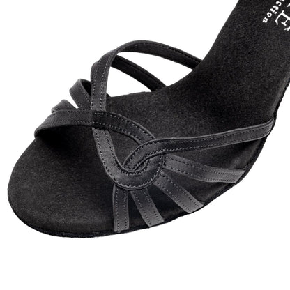 Rummos Damen Latein Tanzschuhe Elite Eris 041 - M: Satin - C: Schwarz - W: Medium (Normal) - H: 60R Flare - Si: EUR 41