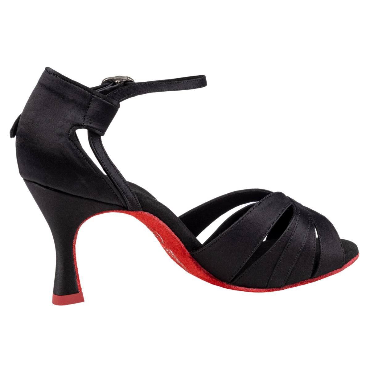 Rummos Damen Latein Tanzschuhe Elite Aura 041 - M: Satin - C: Schwarz - W: Medium (Normal) - H: 60R Flare - Si: EUR 41