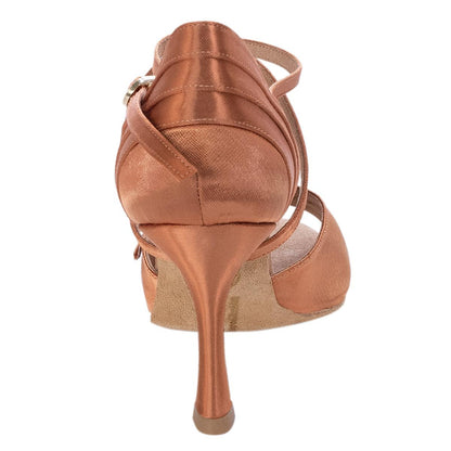 Rummos Damen Tanzschuhe Elite Diana 048 - Obermaterial: Satin - Farbe: Dark Tan - Weite: Normal - Absatz: 70R Flare - Größe: EUR 41