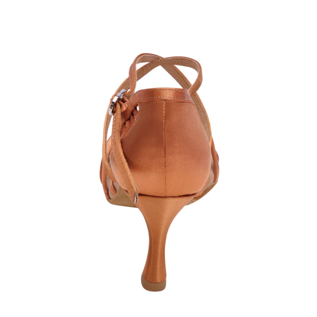 Rummos Damen Tanzschuhe Elite Eris 048 - Obermaterial: Satin - Farbe: Dark Tan - Weite: Normal - Absatz: 60R Flare - Größe: EUR 38,5
