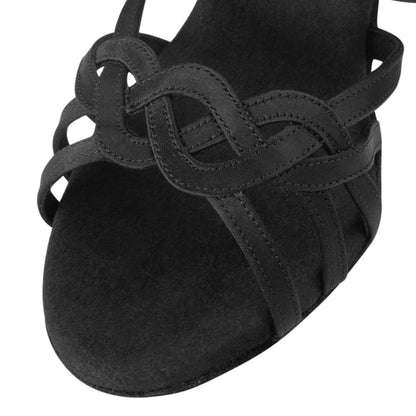 Rummos Damen Tanzschuhe Elite Gaia 041 - Material: Satin - Farbe: Schwarz - Weite: Normal - Absatz: 70R Flare - Größe: EUR 34