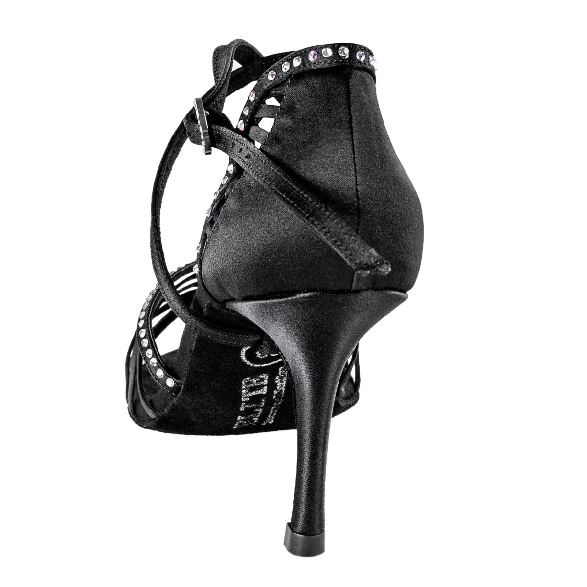 Rummos Damen Tanzschuhe Elite Luna 041S - Material: Satin - Farbe: Schwarz - Weite: Normal - Absatz: 80E Stiletto - Größe: EUR 36