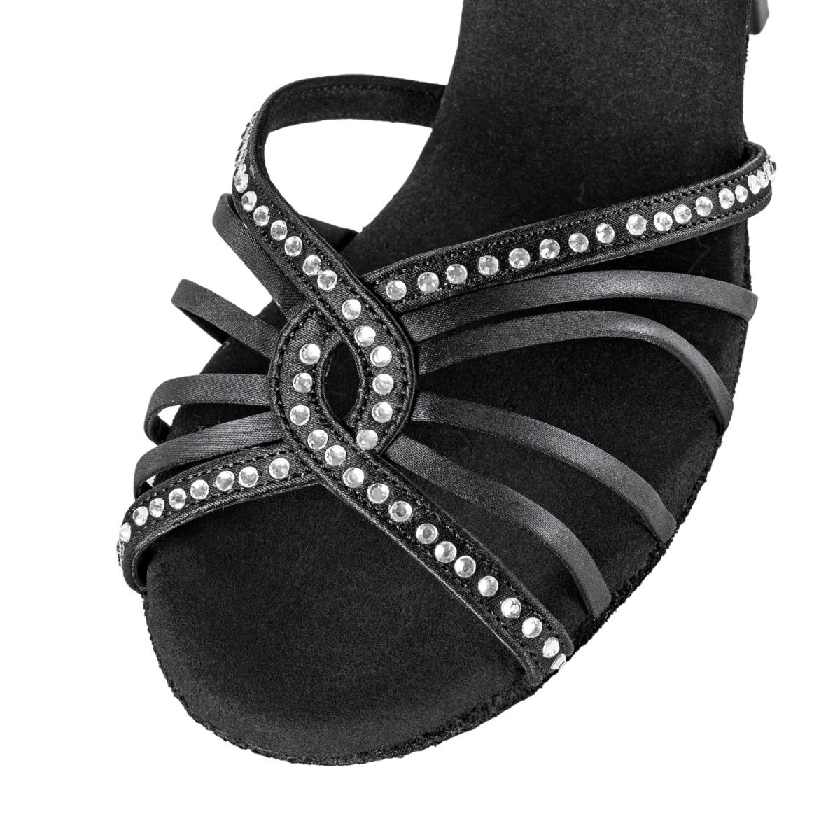 Rummos Damen Tanzschuhe Elite Luna 041S - Material: Satin - Farbe: Schwarz - Weite: Normal - Absatz: 80E Stiletto - Größe: EUR 40