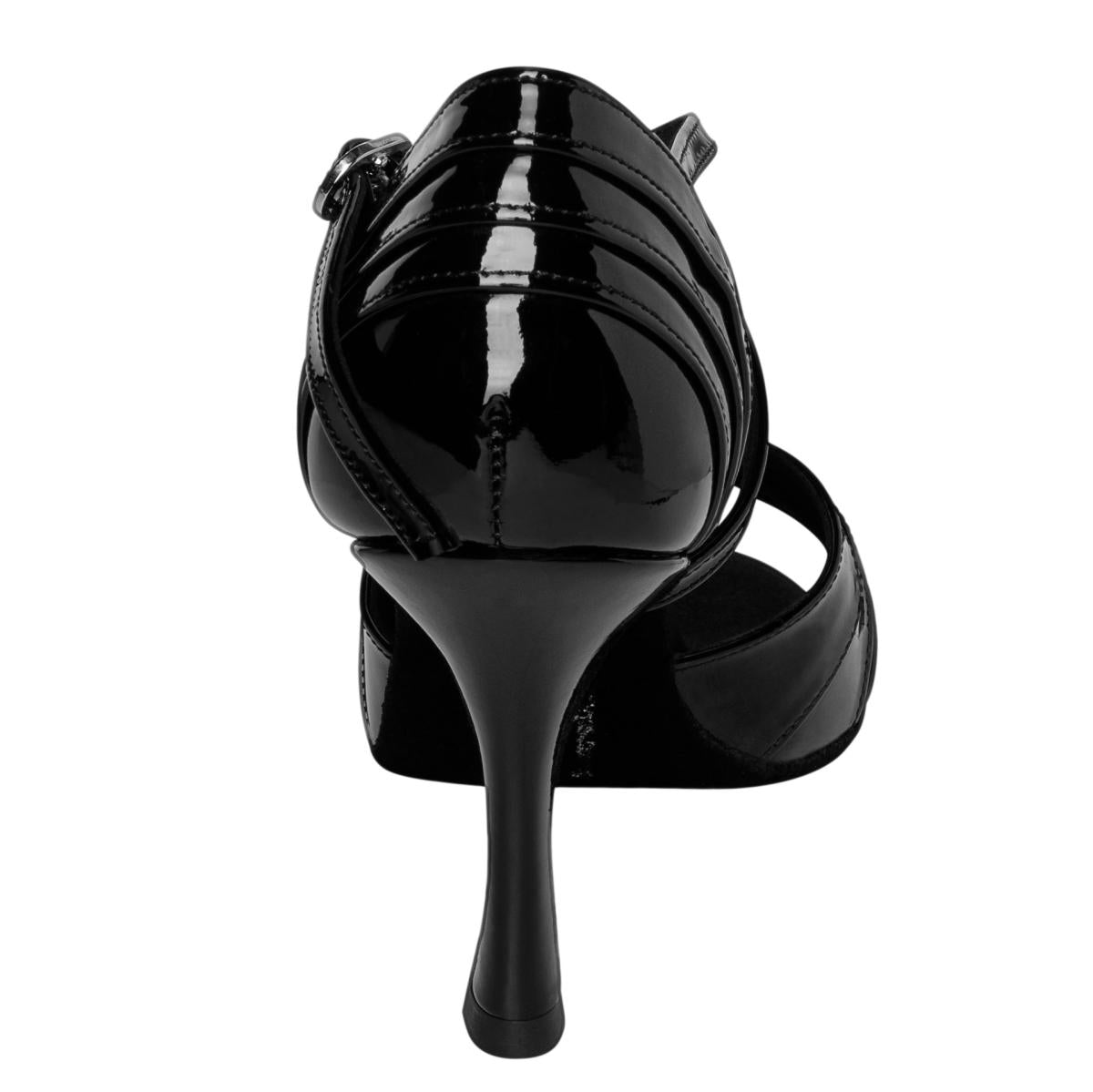 Rummos Damen Tanzschuhe Elite Paris 035 - Obermaterial: Lack - Farbe: Schwarz - Weite: Normal - Absatz: 70R Flare - Größe: EUR 38,5