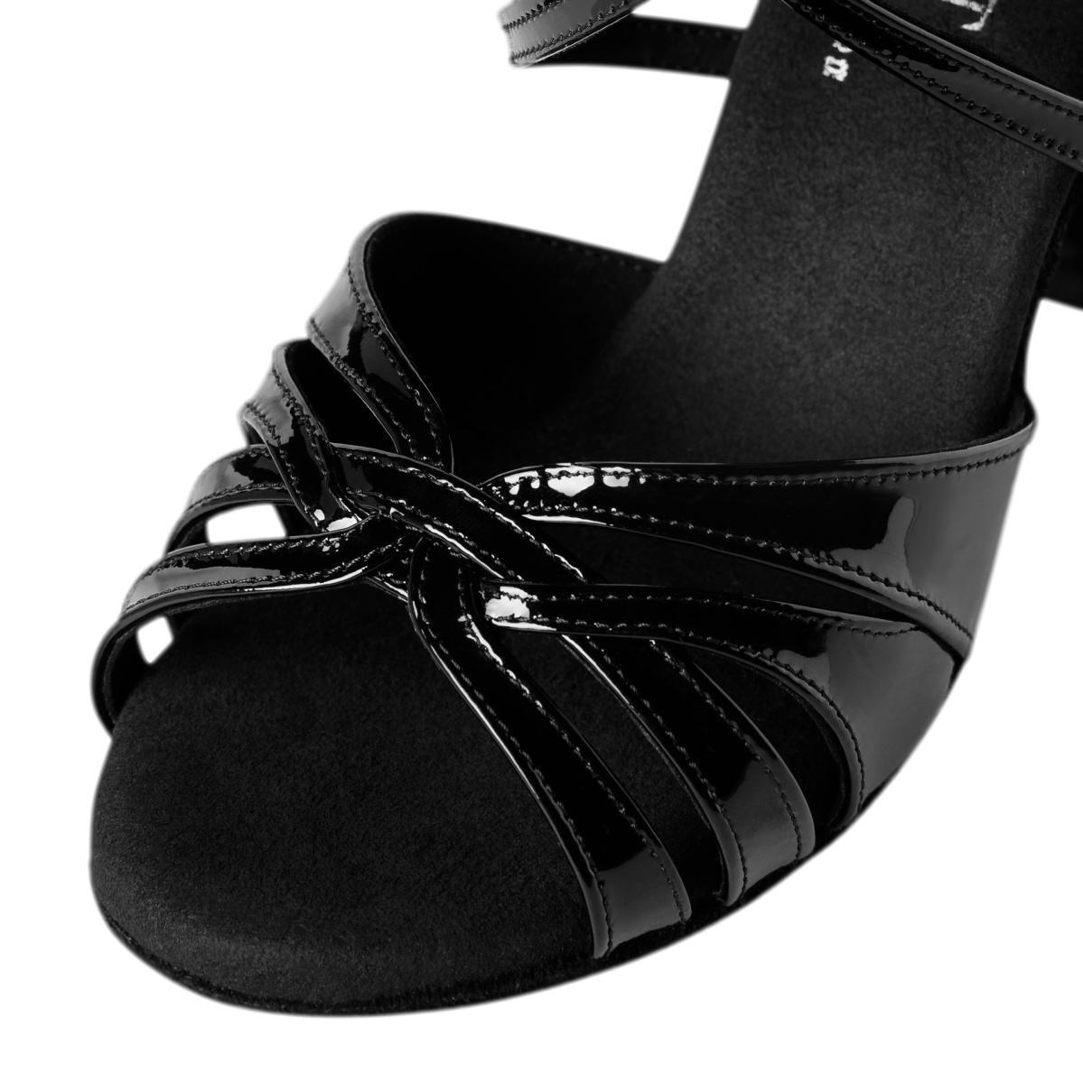 Rummos Damen Tanzschuhe Elite Paris 035 - Obermaterial: Lack - Farbe: Schwarz - Weite: Normal - Absatz: 70R Flare - Größe: EUR 34
