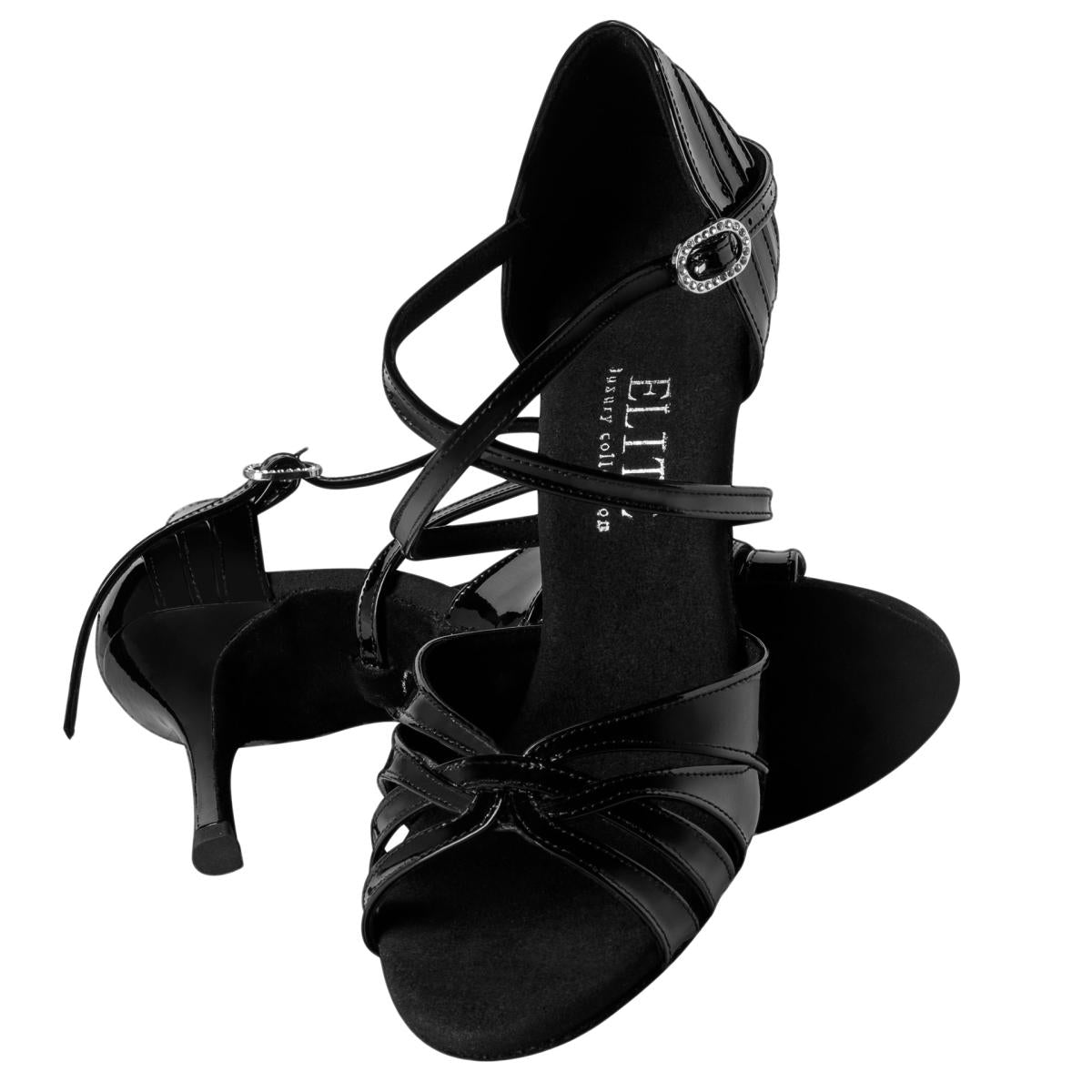 Rummos Damen Tanzschuhe Elite Paris 035 - Obermaterial: Lack - Farbe: Schwarz - Weite: Normal - Absatz: 80E Stiletto - Größe: EUR 37