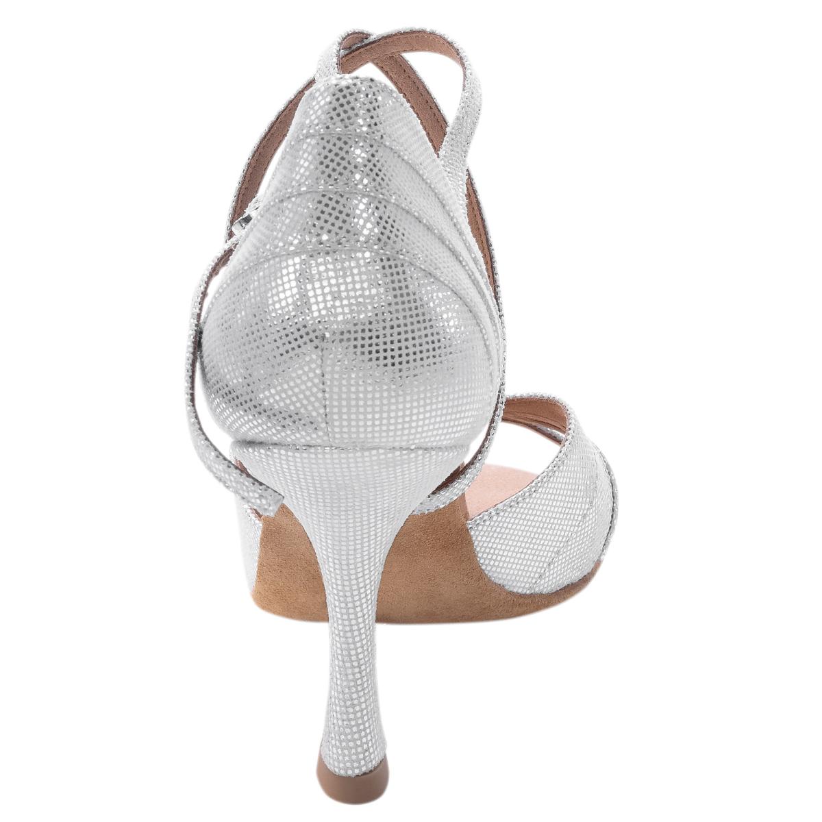 Rummos Damen Tanzschuhe Elite Paris 069 - Obermaterial: Leder - Farbe: Silber Diva - Weite: Normal - Absatz: 70R Flare - Größe: EUR 38