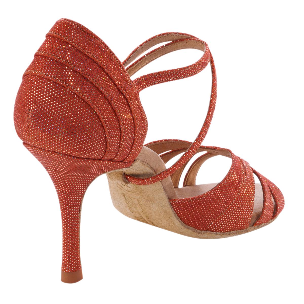 Rummos Damen Tanzschuhe Elite Paris 548 - Obermaterial: Leder - Farbe: Dark Tan Shiny - Weite: Normal - Absatz: 80E Stiletto - Größe: EUR 33,5