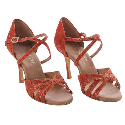 Rummos Damen Tanzschuhe Elite Paris 548 - Obermaterial: Leder - Farbe: Dark Tan Shiny - Weite: Normal - Absatz: 80E Stiletto - Größe: EUR 34,5