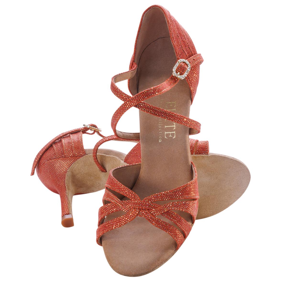 Rummos Damen Tanzschuhe Elite Paris 548 - Obermaterial: Leder - Farbe: Dark Tan Shiny - Weite: Normal - Absatz: 80E Stiletto - Größe: EUR 40