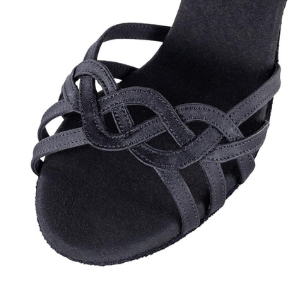 Rummos Damen Tanzschuhe Elite Gaia 041 - Material: Satin - Farbe: Schwarz - Weite: Normal - Absatz: 60R Flare - Größe: EUR 34,5