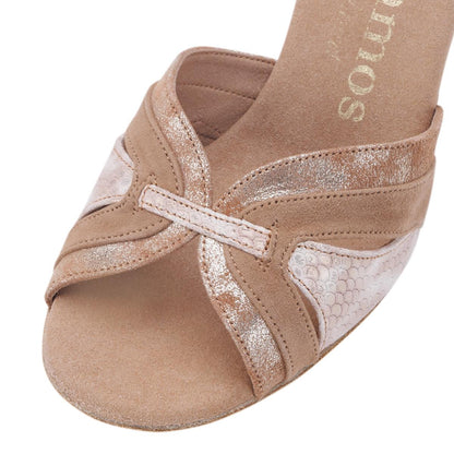 Rummos Damen Tanzschuhe Isabel 168-027 - Obermaterial: Leder/Nubuck - Farbe: TanCuarzo/LigBrown - Weite: Normal - Absatz: 70R Flare - Größe: EUR 34,5