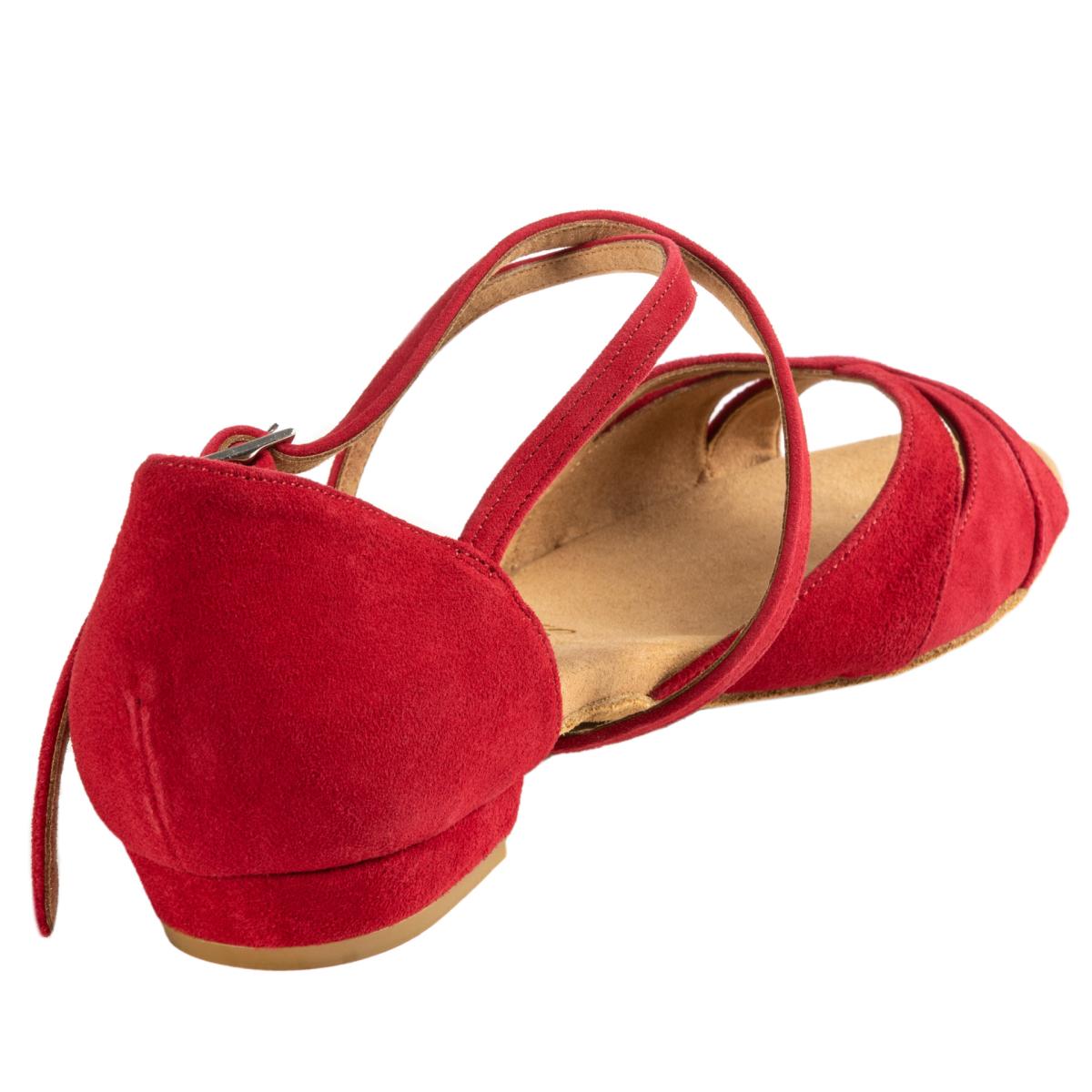 Rummos Damen Tanzschuhe Lola 028 - M: Nubuck - C: Rot - W: Medium (Normal) - H: 20 Block - Si: EUR 38