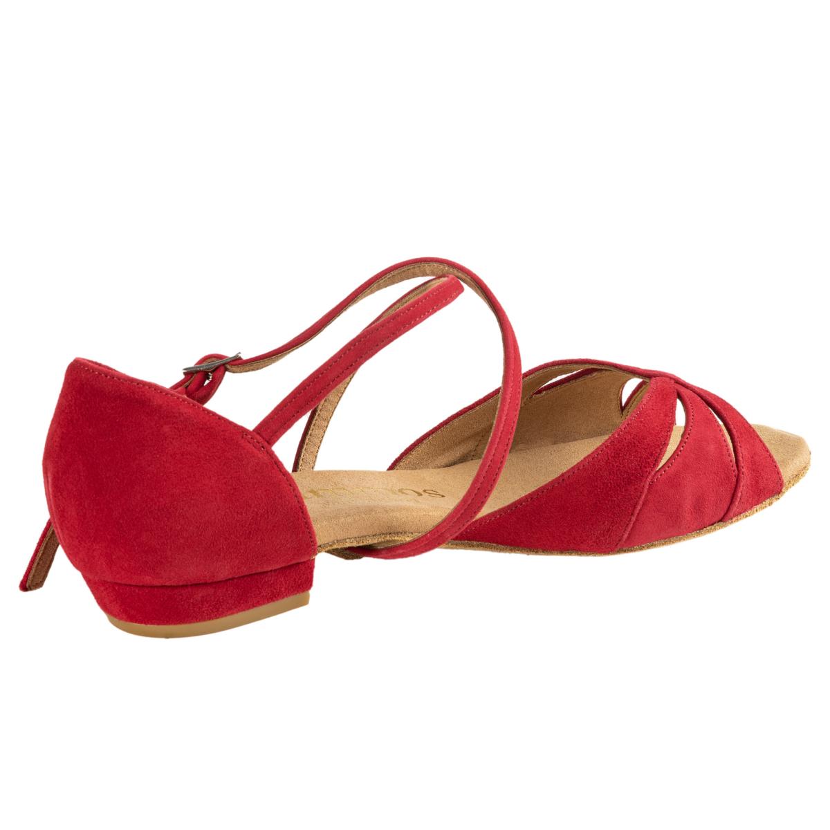 Rummos Damen Tanzschuhe Lola 028 - M: Nubuck - C: Rot - W: Medium (Normal) - H: 20 Block - Si: EUR 36