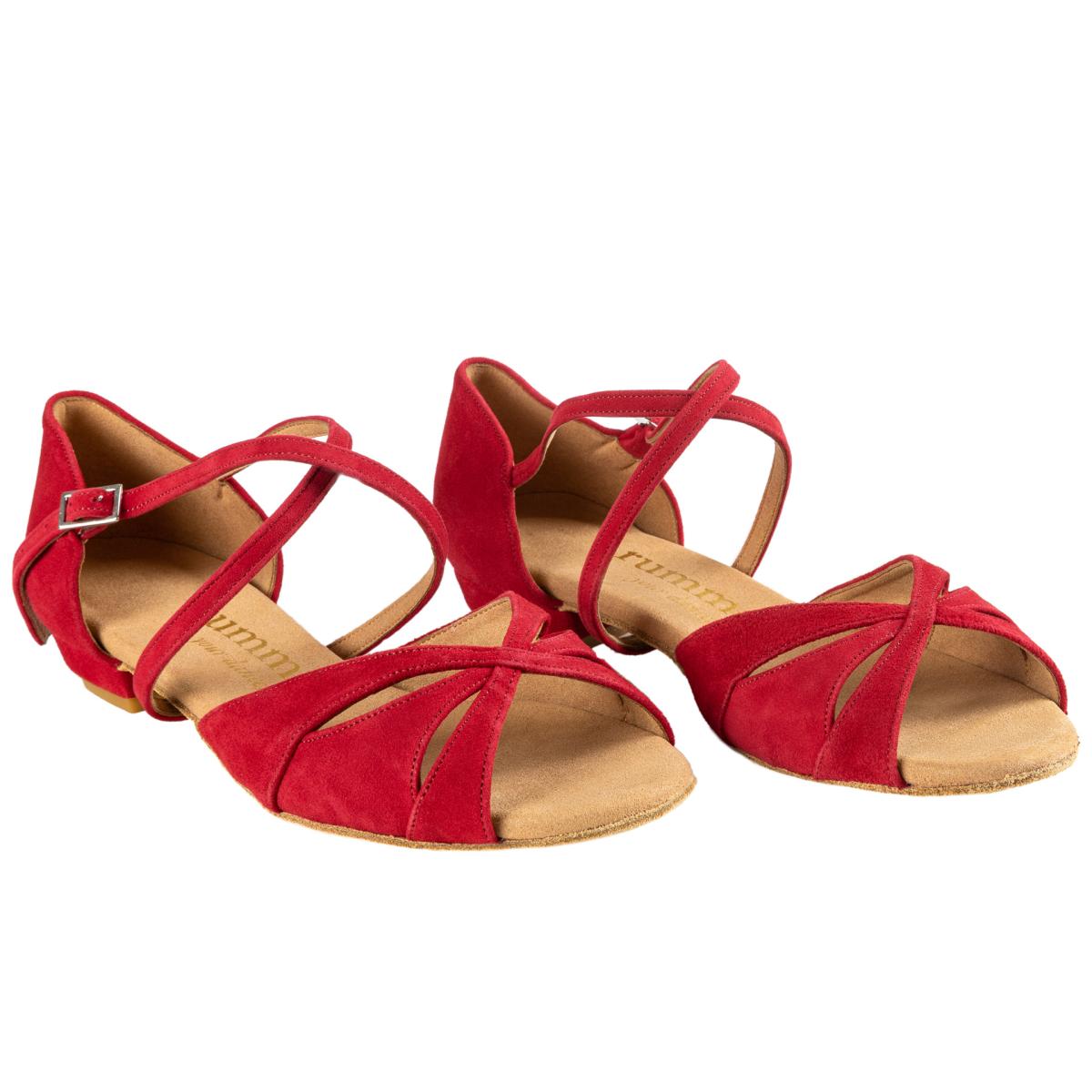 Rummos Damen Tanzschuhe Lola 028 - M: Nubuck - C: Rot - W: Medium (Normal) - H: 20 Block - Si: EUR 40,5
