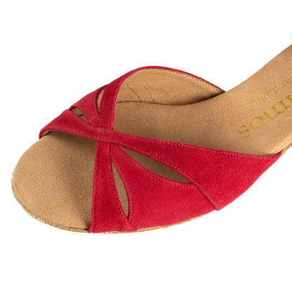 Rummos Damen Tanzschuhe Lola 028 - M: Nubuck - C: Rot - W: Medium (Normal) - H: 20 Block - Si: EUR 35,5