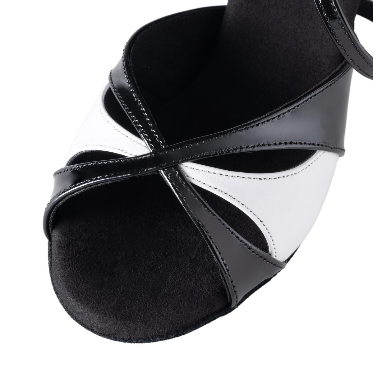 Rummos Damen Tanzschuhe Elite Paloma 035/004 - Material: Leder/Lackleder - Farbe: Schwarz/Weiß - Weite: Normal - Absatz: 70R Flare - Größe: EUR 34